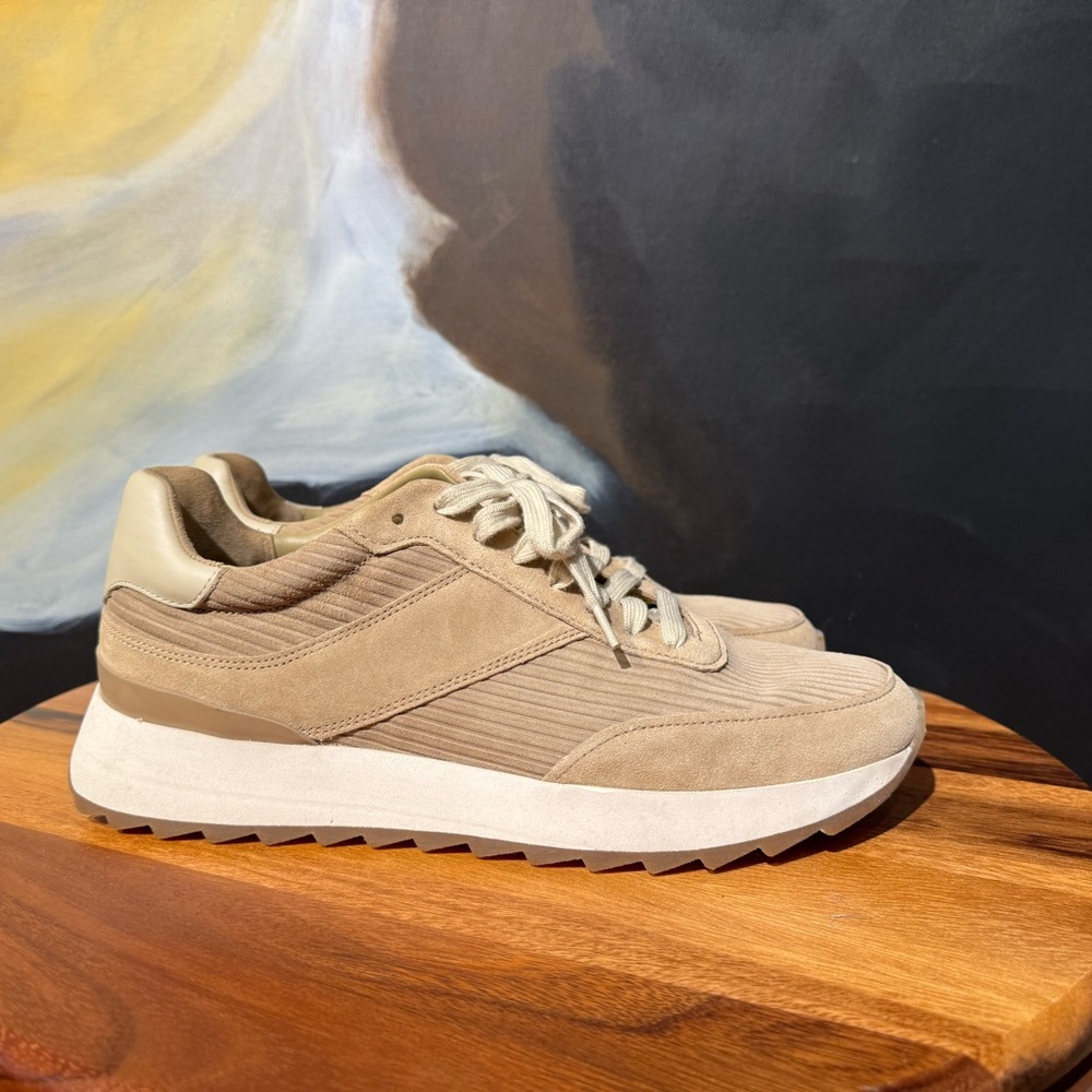 Vince Beige Suede Sneakers